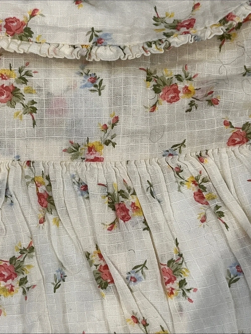 Ralph Lauren Floral Baby Dress - Cream with Pink & Yellow Flowers 9M